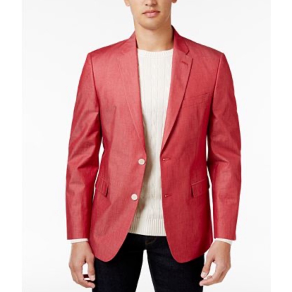 Men’s extra slim fit chambray sport coat